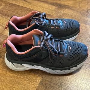 HOKA Grey/Pink Shoes, Women's Size 7.5 in great Condition!